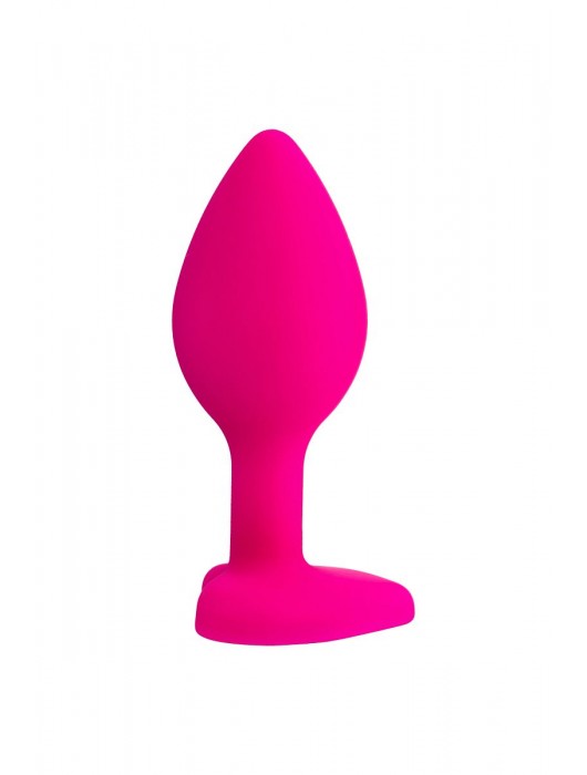 Розовая анальная втулка Diamond Heart с прозрачным кристаллом - 7 см. - ToyFa - купить с доставкой в Ставрополе