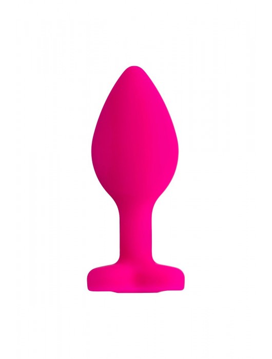 Розовая анальная втулка Diamond Heart с прозрачным кристаллом - 7 см. - ToyFa - купить с доставкой в Ставрополе