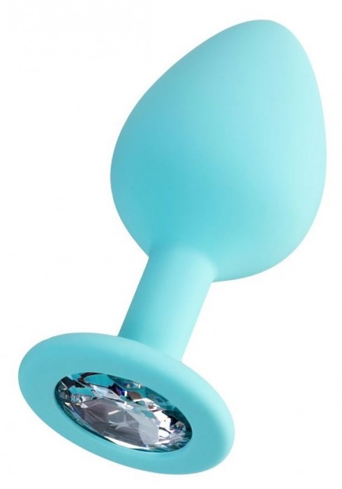 Мятная анальная втулка Brilliant с прозрачным кристаллом - 8 см. - ToyFa - купить с доставкой в Ставрополе