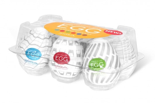 Набор из 6 мастурбаторов Tenga EGG Easy Beat с различным рельефом - Tenga - в Ставрополе купить с доставкой