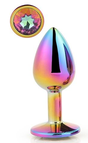 Голографическая анальная втулка с радужным кристаллом - 7,1 см. - Dream Toys - купить с доставкой в Ставрополе