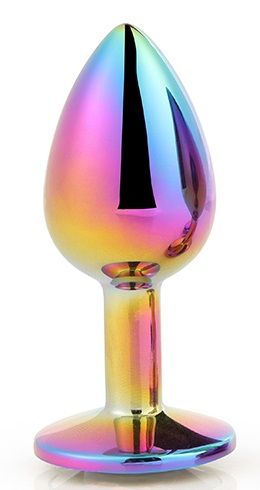 Голографическая анальная втулка с радужным кристаллом - 7,1 см. - Dream Toys - купить с доставкой в Ставрополе