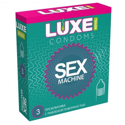 Ребристые презервативы LUXE Royal Sex Machine - 3 шт. - Luxe - купить с доставкой в Ставрополе