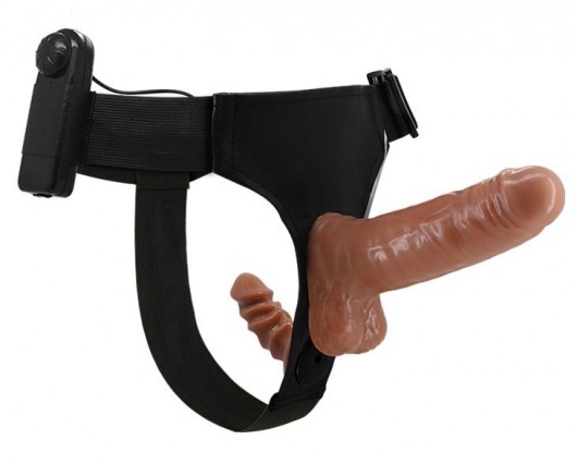 Страпон с вагинальной пробкой и вибрацией Ultra Passionate Harness - 16 см. - Baile - купить с доставкой в Ставрополе