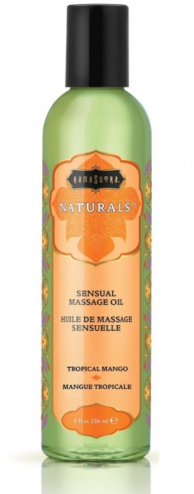 Массажное масло Naturals Tropical Mango с ароматом манго - 236 мл. - Kama Sutra - купить с доставкой в Ставрополе