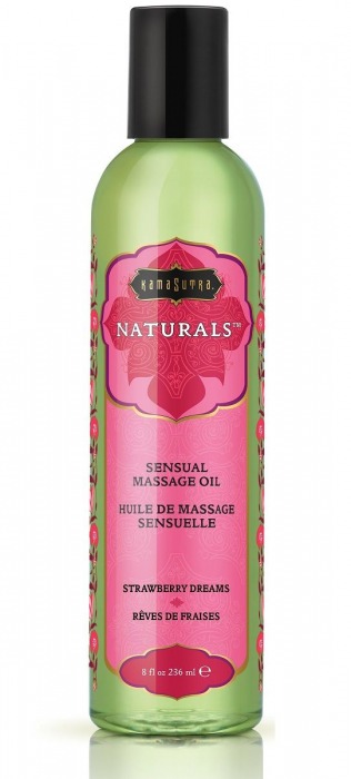 Массажное масло Naturals Strawberry Dreams с ароматом клубники - 236 мл. - Kama Sutra - купить с доставкой в Ставрополе