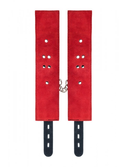 Красно-черные оковы на ноги из кожи - ToyFa - купить с доставкой в Ставрополе