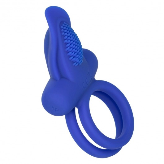 Синее перезаряжаемое эрекционное кольцо Silicone Rechargeable Dual Pleaser Enhancer - California Exotic Novelties - в Ставрополе купить с доставкой