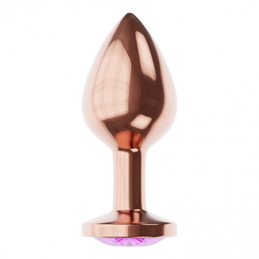 Пробка цвета розового золота с фиолетовым кристаллом Diamond Amethyst Shine S - 7,2 см. - Lola Games - купить с доставкой в Ставрополе