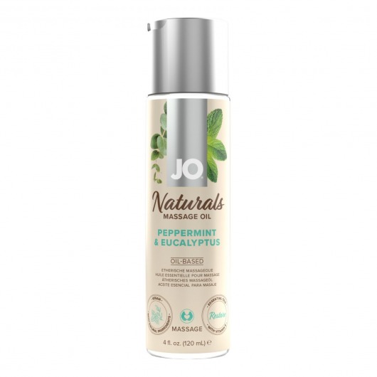 Массажное масло с ароматом перечной мяты и эвкалипта JO Naturals Peppermint   Eucalyptus - 120 мл. - System JO - купить с доставкой в Ставрополе