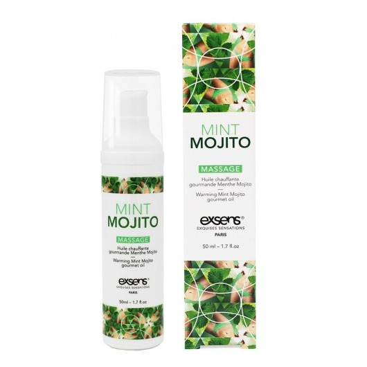 Разогревающее массажное масло с ароматом мохито Gourmet Mint Mojito - 50 мл. - Exsens - купить с доставкой в Ставрополе