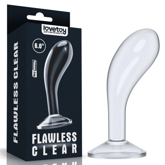 Прозрачный стимулятор простаты Flawless Clear Prostate Plug - 15 см. - Lovetoy - в Ставрополе купить с доставкой