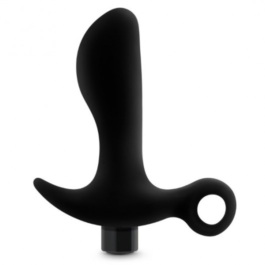 Черный анальный вибратор Silicone Vibrating Prostate Massager 01 - 10,8 см. - Blush Novelties - в Ставрополе купить с доставкой