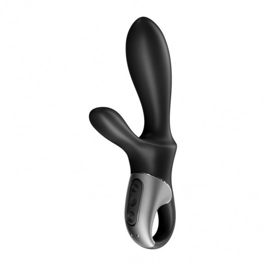 Черный анальный вибратор Heat Climax+ с функцией нагрева - 20,6 см. - Satisfyer - в Ставрополе купить с доставкой