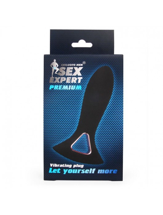 Черная анальная пробка с широким основанием - 13,7 см. - Sex Expert