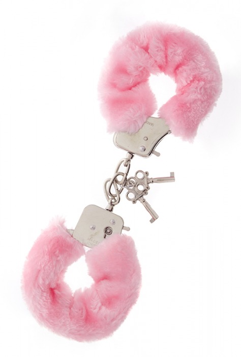 Металлические наручники с розовой меховой опушкой METAL HANDCUFF WITH PLUSH PINK - Dream Toys - купить с доставкой в Ставрополе