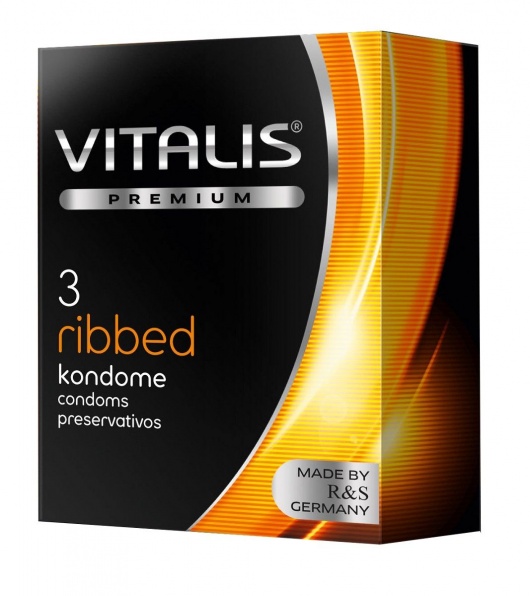 Ребристые презервативы VITALIS PREMIUM ribbed - 3 шт. - Vitalis - купить с доставкой в Ставрополе