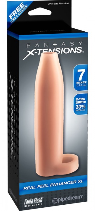 Телесная насадка Real Feel Enhancer XL - 17 см. - Pipedream - в Ставрополе купить с доставкой