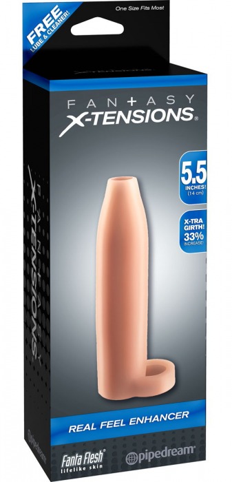 Насадка-расширитель с кольцом для подхвата мошонки Real Feel Enhancer - 14 см. - Pipedream - в Ставрополе купить с доставкой