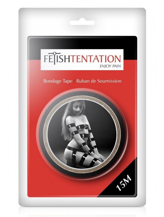 Черный скотч для фиксации - 15 м. - Fetish Tentation - купить с доставкой в Ставрополе