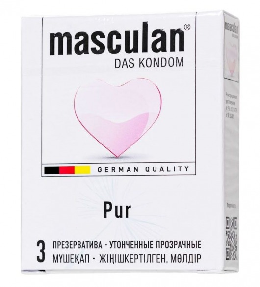 Супертонкие презервативы Masculan Pur - 3 шт. - Masculan - купить с доставкой в Ставрополе