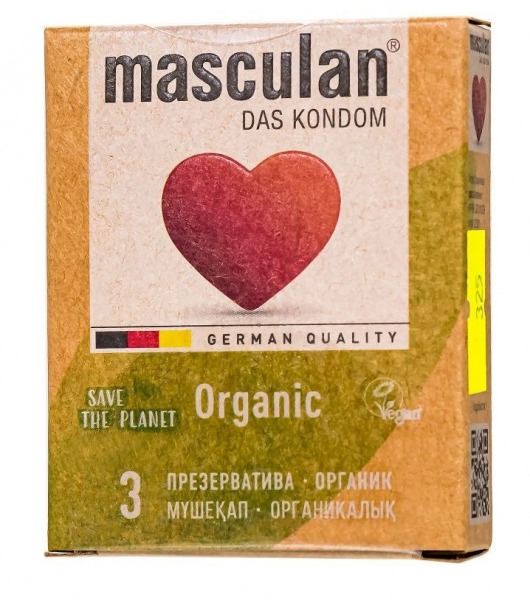 Экологически чистые презервативы Masculan Organic - 3 шт. - Masculan - купить с доставкой в Ставрополе