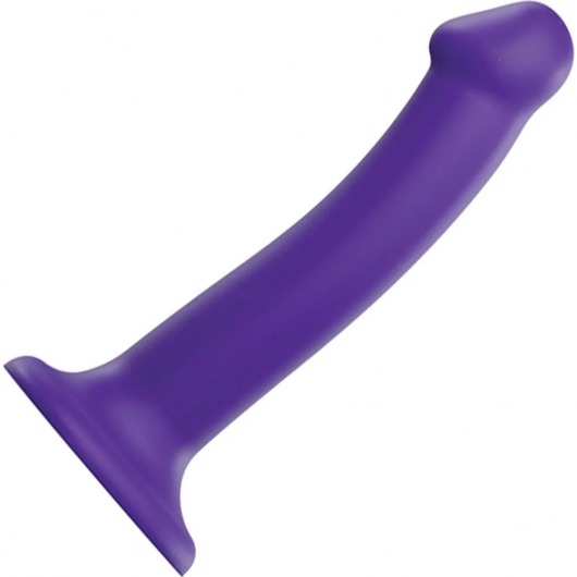 Фиолетовый фаллоимитатор-насадка Strap-On-Me Dildo Dual Density size M - 18 см. - Strap-on-me - купить с доставкой в Ставрополе