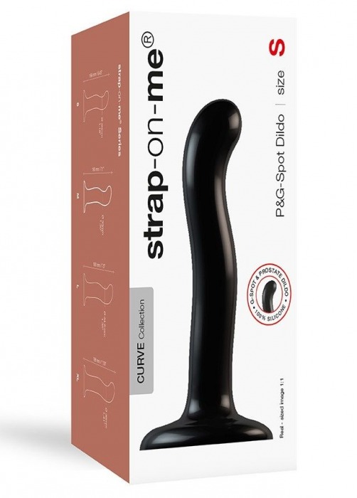 Черный фаллоимитатор-насадка Strap-On-Me P G spot Dildo size S - 16,4 см. - Strap-on-me - купить с доставкой в Ставрополе
