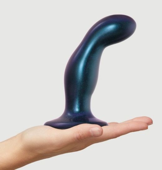 Темно-синяя насадка Strap-On-Me Dildo Plug Snaky size M - Strap-on-me - купить с доставкой в Ставрополе