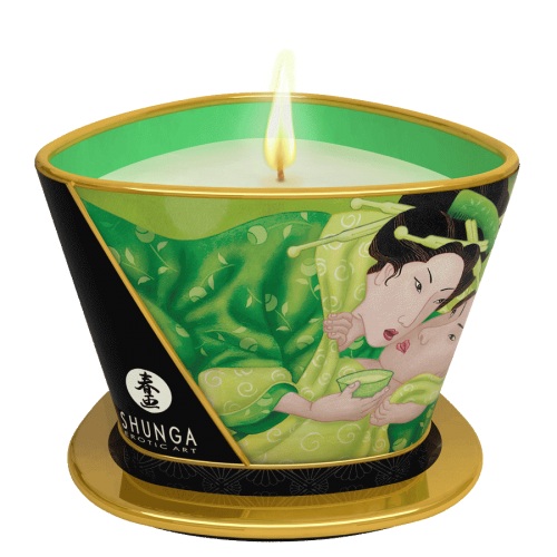 Массажная свеча Exotic Green Tea с ароматом зелёного чая - 170 мл. - Shunga - купить с доставкой в Ставрополе