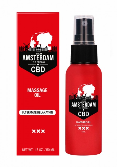 Стимулирующее массажное масло CBD from Amsterdam Massage Oil - 50 мл. - Shots Media BV - купить с доставкой в Ставрополе