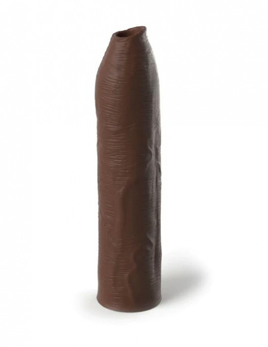 Коричневая насадка-удлинитель Uncut Silicone Penis Enhancer - 17,8 см. - Pipedream - в Ставрополе купить с доставкой