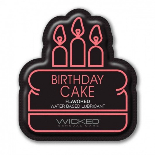 Лубрикант на водной основе со вкусом торта с кремом Wicked Aqua Birthday cake - 3 мл. - Wicked - купить с доставкой в Ставрополе