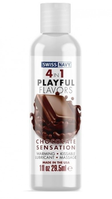 Массажный гель 4-в-1 Chocolate Sensation с ароматом шоколада - 29,5 мл. - Swiss navy - купить с доставкой в Ставрополе