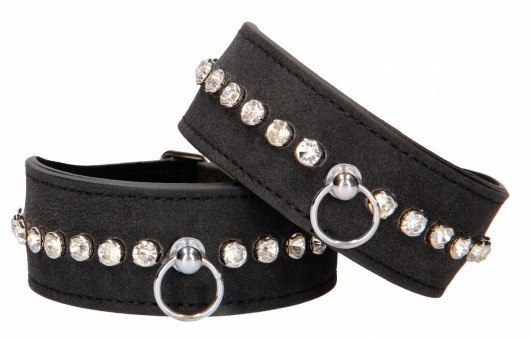 Черные поножи Diamond Studded Ankle Cuffs - Shots Media BV - купить с доставкой в Ставрополе