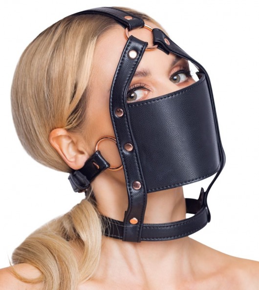 Черный намордник с кляпом-шаром Head Harness With A Gag - Orion - купить с доставкой в Ставрополе