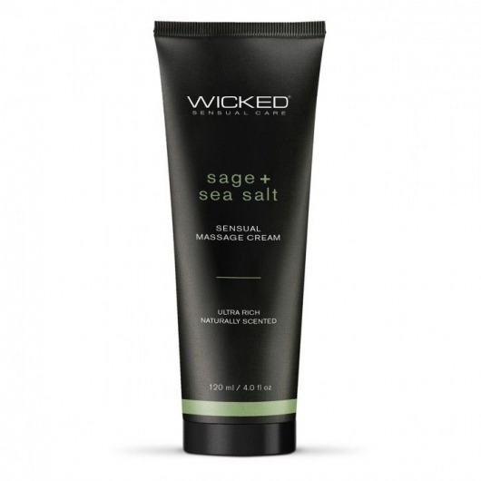 Массажный легкий крем WICKED Sage plus Sea Salt - 120 мл. - Wicked - купить с доставкой в Ставрополе