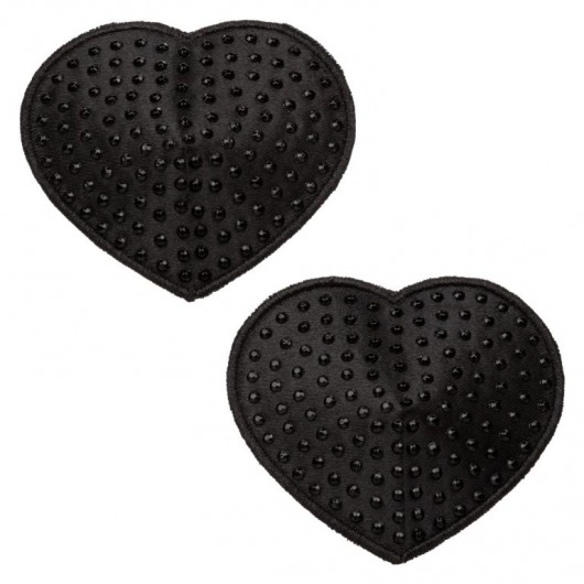 Черные пэстисы в форме сердечек Heart Pasties - California Exotic Novelties - купить с доставкой в Ставрополе