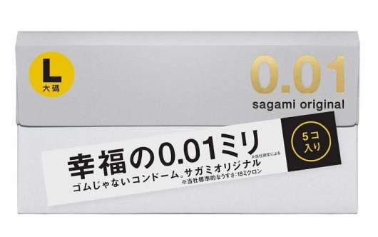 Презервативы Sagami Original 0.02 L-size увеличенного размера - 5 шт. - Sagami - купить с доставкой в Ставрополе