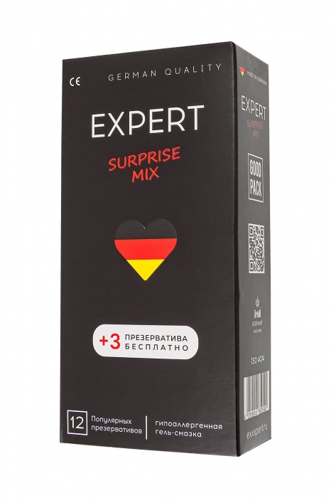 Презервативы EXPERT Surprise Mix - 12 шт.(+3 в подарок) - Expert - купить с доставкой в Ставрополе