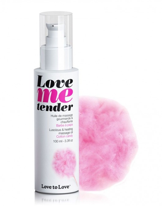 Съедобное согревающее массажное масло Love Me Tender Cotton Candy с ароматом сладкой ваты - 100 мл. - Love to Love - купить с доставкой в Ставрополе