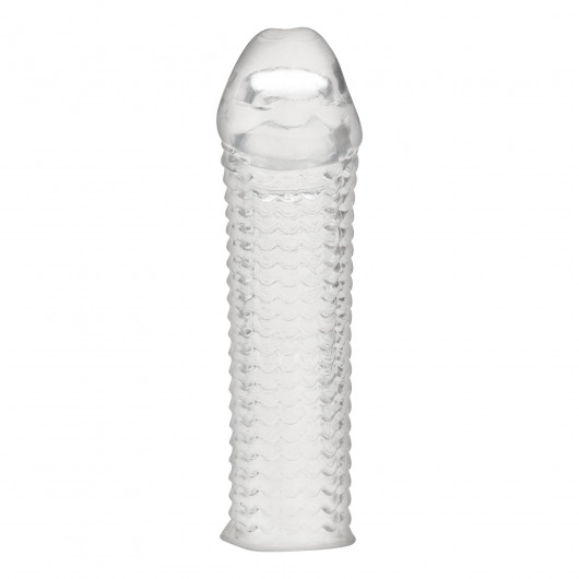 Текстурированная насадка на пенис Clear Textured Penis Enhancing Sleeve Extension - 16,5 см. - BlueLine - в Ставрополе купить с доставкой