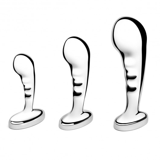 Набор из 3 стальных стимуляторов простаты Stainless Steel P-spot Training Set - b-Vibe - в Ставрополе купить с доставкой