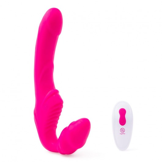 Розовый безремневой страпон на радиоуправлении Strapless Together - 22 см. - Together Toy - купить с доставкой в Ставрополе