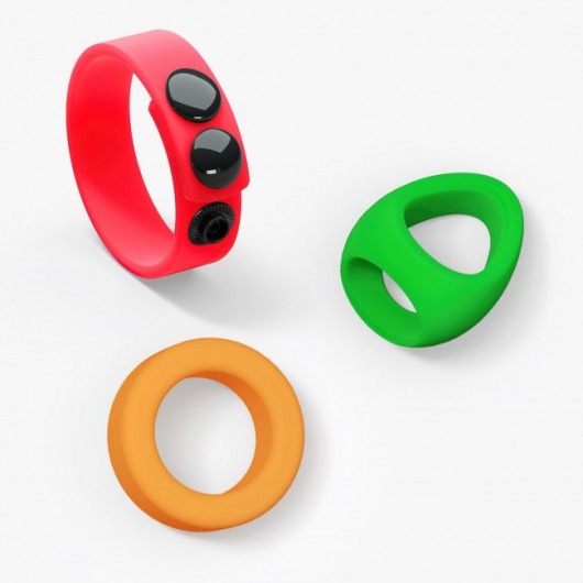 Набор из 3 разноцветных эрекционных колец Kit Neon Ring - Love to Love - в Ставрополе купить с доставкой