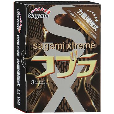 Суженные к основанию презервативы Sagami Xtreme COBRA - 3 шт. - Sagami - купить с доставкой в Ставрополе