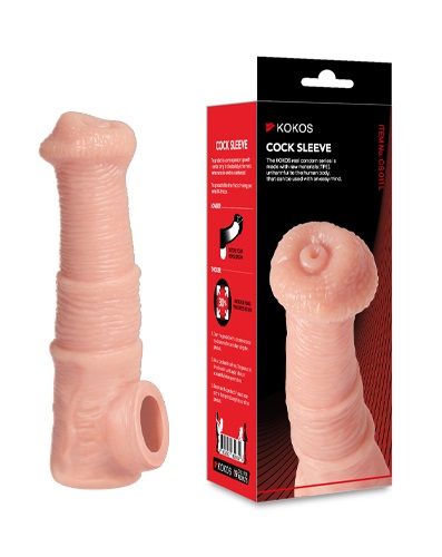 Телесная фантазийная насадка на член Cock Sleeve Size M - KOKOS - в Ставрополе купить с доставкой