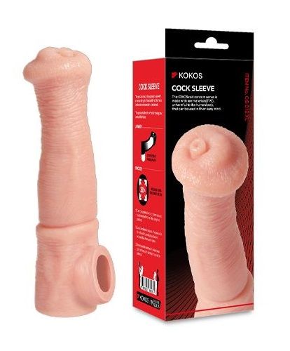 Телесная фантазийная насадка на член Cock Sleeve Size L - KOKOS - в Ставрополе купить с доставкой