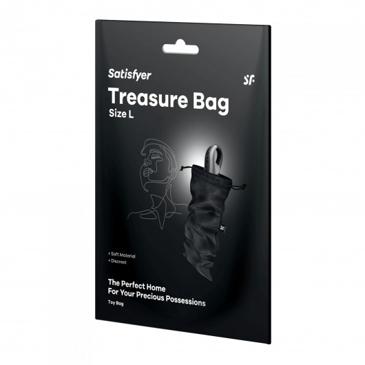 Черный мешочек для хранения игрушек Treasure Bag L - Satisfyer - купить с доставкой в Ставрополе