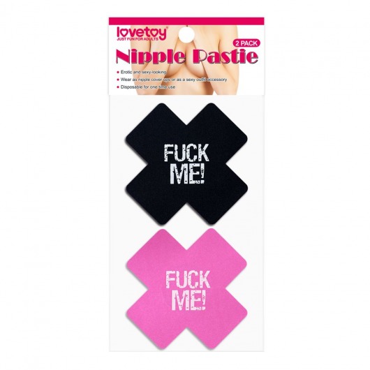 Набор из 2 пар пэстисов Cross Pattern Nipple Pasties - Lovetoy - купить с доставкой в Ставрополе